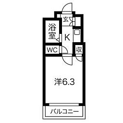 コーポYOUA 1Kの間取図画像