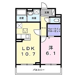 カーサ・ミキーオ桂 1LDKの間取図画像