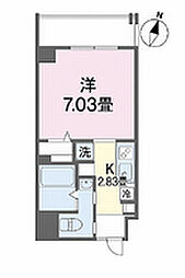 クラスイン与儀 1Kの間取図画像