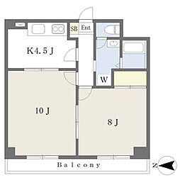 KANNO高松マンション 2Kの間取図画像