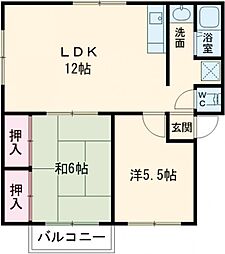 ラフォーレヒロ1 2LDKの間取図画像