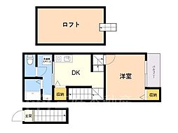 カンステレイション4 1DKの間取図画像