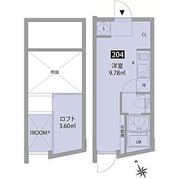 久我山テラス ワンルームの間取図画像
