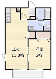 グランド・ガーデンOMIYA 1LDKの間取図画像