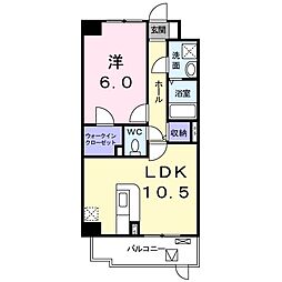 フォレスト光 1LDKの間取図画像