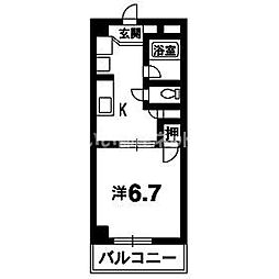 サンセール二軒屋イースト 1Kの間取図画像