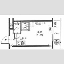 清水728ハイツ 1DKの間取図画像