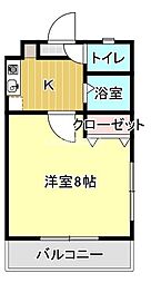 サンクラフトビル 1Kの間取図画像