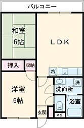 ニューウェーヴマンション 2LDKの間取図画像