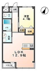 シャトー・デュ・カルム 1LDKの間取図画像