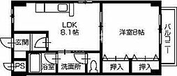 レジデンスイマイ2 1LDKの間取図画像