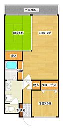 大産高取マンション 2LDKの間取図画像