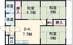 ニューライフ長与 3DKの間取図画像