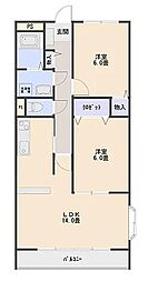 生形マンション 2LDKの間取図画像