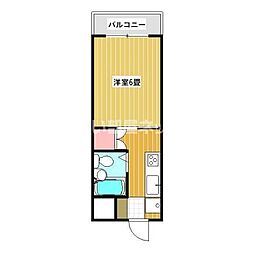 サンシティ京町 1Kの間取図画像