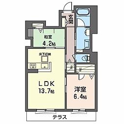 シャーメゾンリーゾス 2LDKの間取図画像