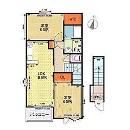 キャッスルマリン 2LDKの間取図画像