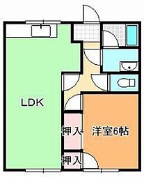 ニューリバートレビ 1LDKの間取図画像