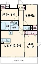 サンビラ24 3LDKの間取図画像