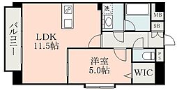 フリーデン・リーベ 1LDKの間取図画像