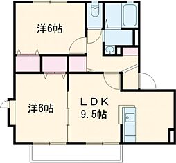 シャーホーム細谷 2LDKの間取図画像