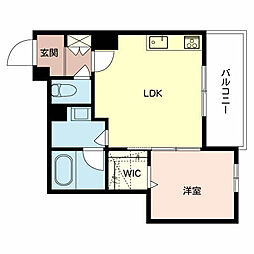 テラスクラーヴス 1LDKの間取図画像