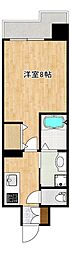 クロノス51新町6 1Kの間取図画像