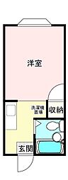 シャトルいざき 1Kの間取図画像