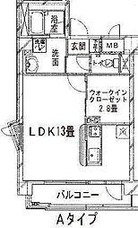 グレイスヒル高嶺 ワンルームの間取図画像