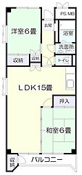 サンシティ・アベ 2LDKの間取図画像