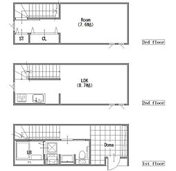 越谷市蒲生南町アパート 1LDKの間取図画像
