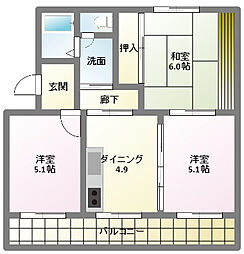 フォレスト2 3DKの間取図画像