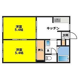 ディアス中津川E 2Kの間取図画像