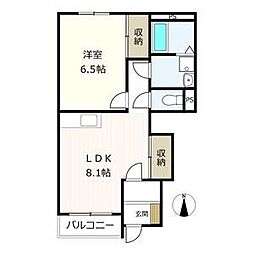 フォレストヴィラ2 1LDKの間取図画像