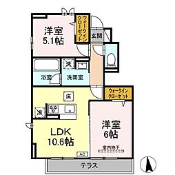 RUF 2LDKの間取図画像