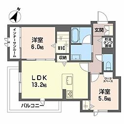 スペラジョルノ 2LDKの間取図画像