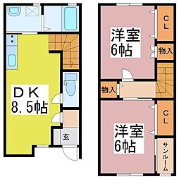 MDハウス上北野2 2DKの間取図画像