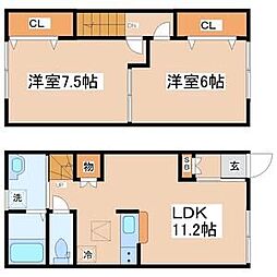 サニーカーサ・ハル 2LDKの間取図画像