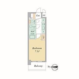 プレデコート西京極 1Kの間取図画像