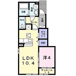 キャッスルビュー1 1LDKの間取図画像