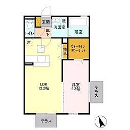 ル・ソレイユ 1LDKの間取図画像