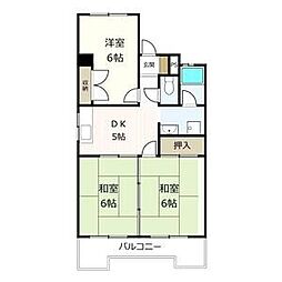 荒川ラインハイツ 3DKの間取図画像