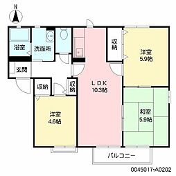 メルベーユ 3LDKの間取図画像