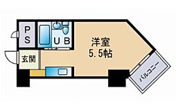 香椎エクセル13 ワンルームの間取図画像
