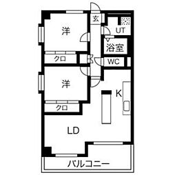 ユートピア 2LDKの間取図画像