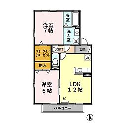 セジュールスグエ 2LDKの間取図画像