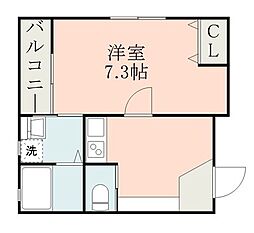サイエンス吉富 1Kの間取図画像