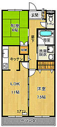 タウンコート駅南 2LDKの間取図画像