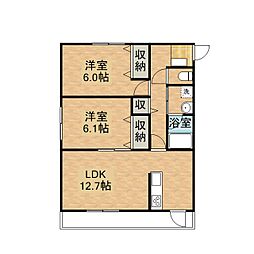 M'sone 2LDKの間取図画像