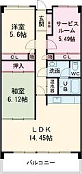 フドウザキュウビック 3LDKの間取図画像